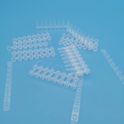 Weiße 8 Zentrifugen-Rohre Streifen PCR-Rohr-0.2ml 125 Stöcke/Kasten für DNA-Extraktion